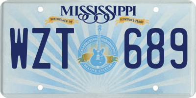 MS license plate WZT689