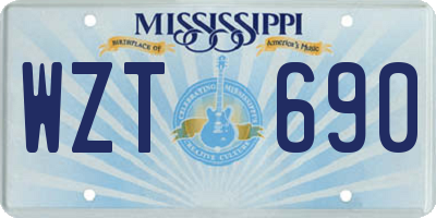 MS license plate WZT690