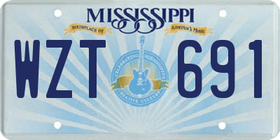 MS license plate WZT691