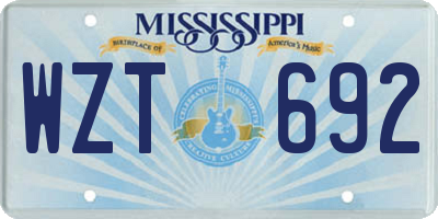 MS license plate WZT692