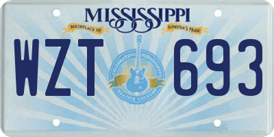 MS license plate WZT693