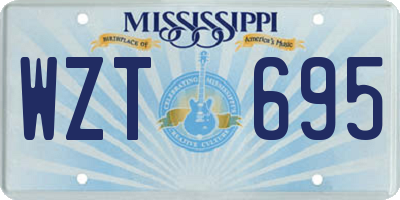 MS license plate WZT695