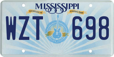 MS license plate WZT698
