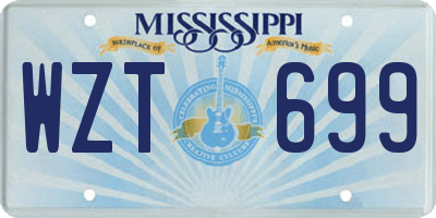 MS license plate WZT699