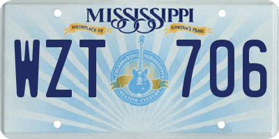 MS license plate WZT706