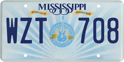 MS license plate WZT708
