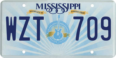 MS license plate WZT709