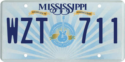 MS license plate WZT711