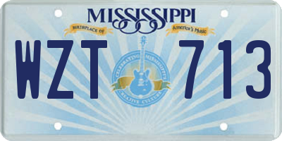 MS license plate WZT713