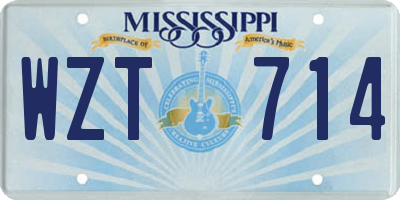 MS license plate WZT714