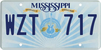 MS license plate WZT717