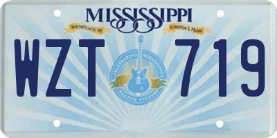 MS license plate WZT719