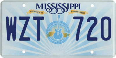 MS license plate WZT720