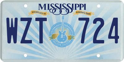 MS license plate WZT724