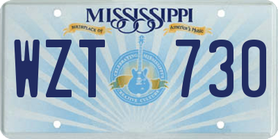 MS license plate WZT730