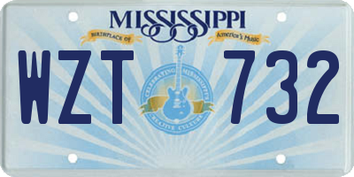 MS license plate WZT732