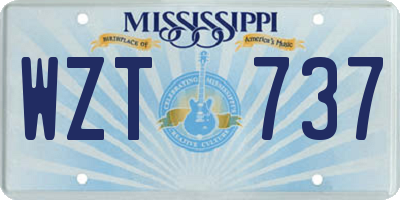 MS license plate WZT737