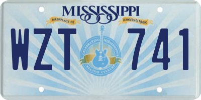 MS license plate WZT741