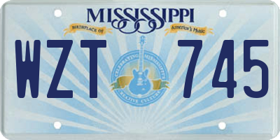 MS license plate WZT745