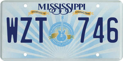 MS license plate WZT746