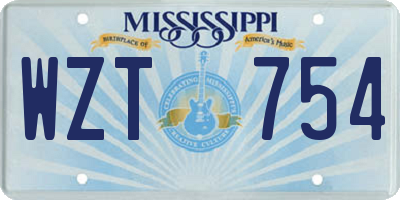 MS license plate WZT754