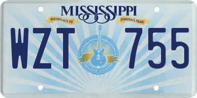 MS license plate WZT755