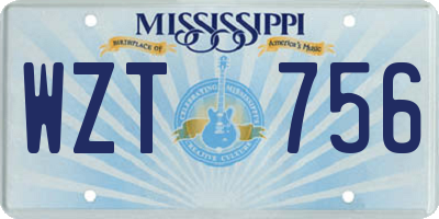 MS license plate WZT756