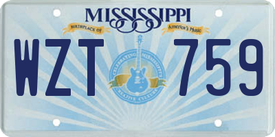 MS license plate WZT759