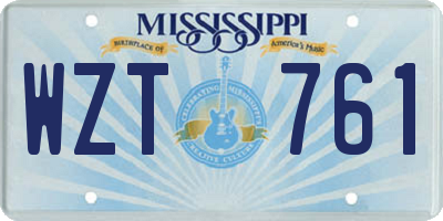 MS license plate WZT761