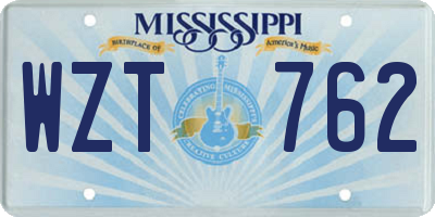 MS license plate WZT762