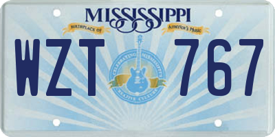 MS license plate WZT767