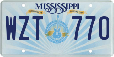 MS license plate WZT770