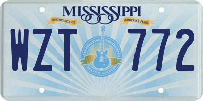 MS license plate WZT772