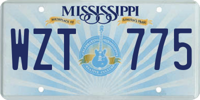 MS license plate WZT775