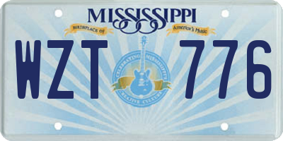 MS license plate WZT776