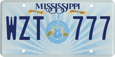 MS license plate WZT777