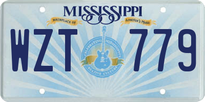 MS license plate WZT779