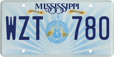 MS license plate WZT780