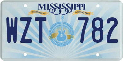MS license plate WZT782