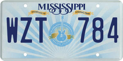 MS license plate WZT784