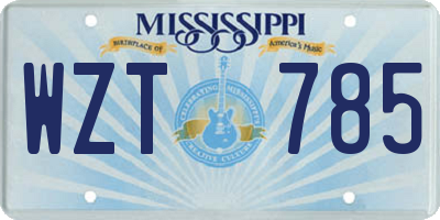 MS license plate WZT785