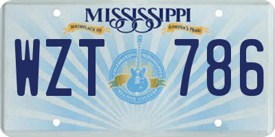 MS license plate WZT786