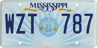 MS license plate WZT787