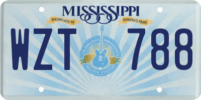MS license plate WZT788