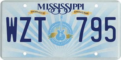 MS license plate WZT795