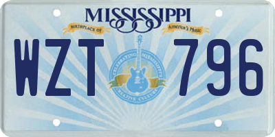 MS license plate WZT796
