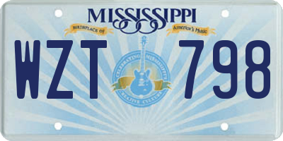 MS license plate WZT798
