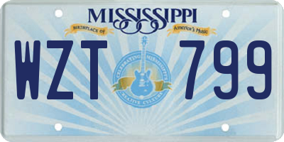 MS license plate WZT799