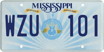 MS license plate WZU101