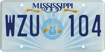 MS license plate WZU104